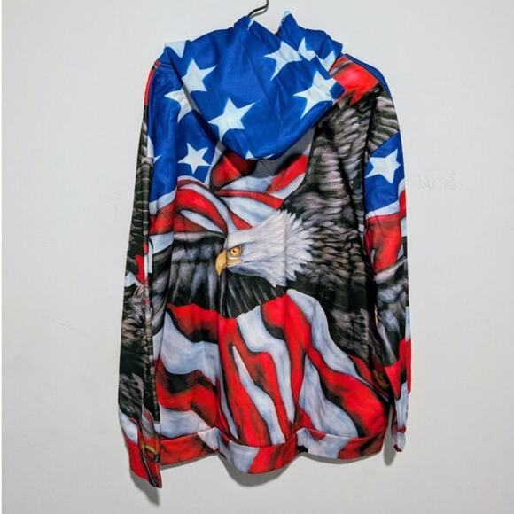 USA Flag American Eagle Men's Hoodie Size 3X - Picture 8 of 13